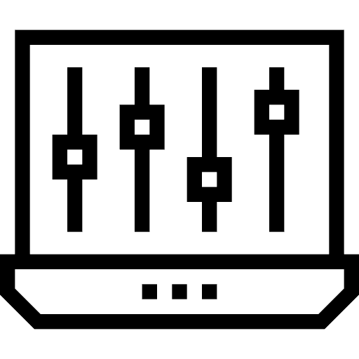 Laptop panel controls computing icon