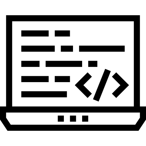 Laptop web design coding electronics icon