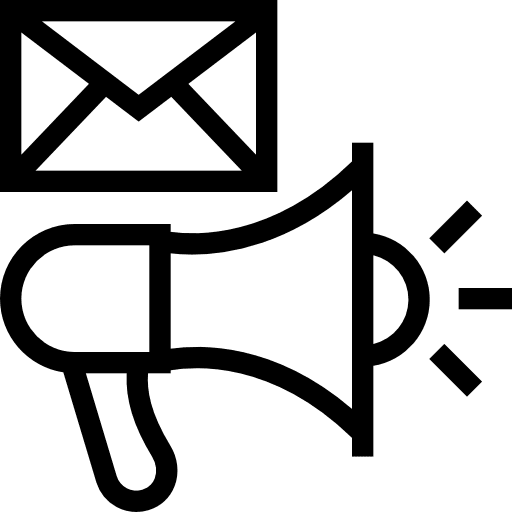 Marketing megaphone speaker email icon