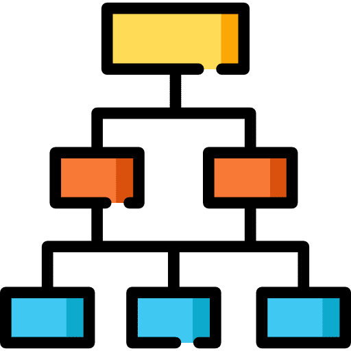 Hierarchical structure organized hierarchical structure interface icon