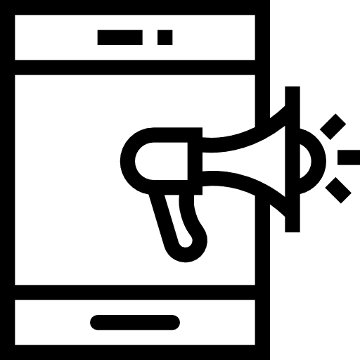 Smartphone mobile phone megaphone communications icon