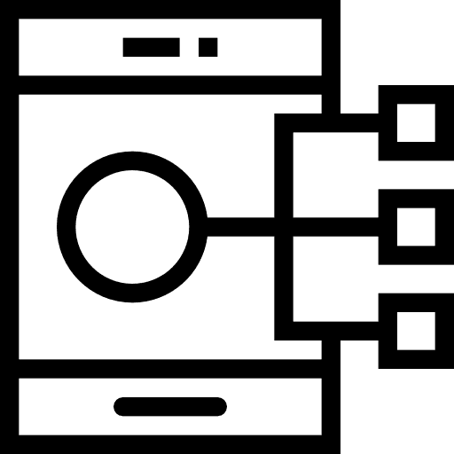 Smartphone network technology touch screen icon