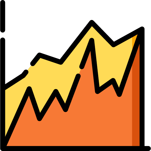 Line chart business stats line graphic icon