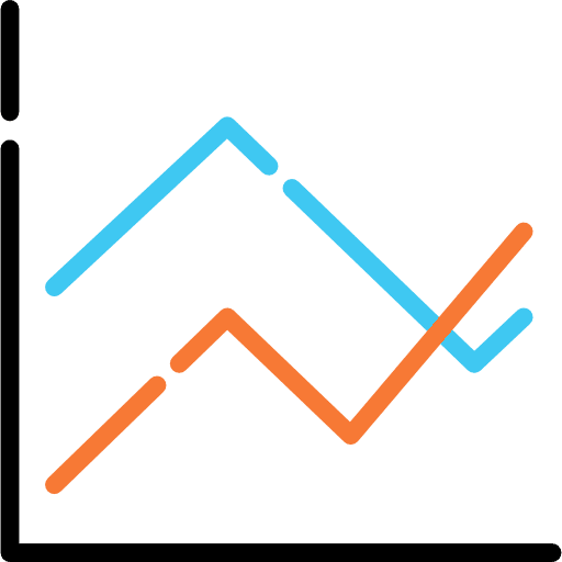 Line chart connection seo and web line graphic icon