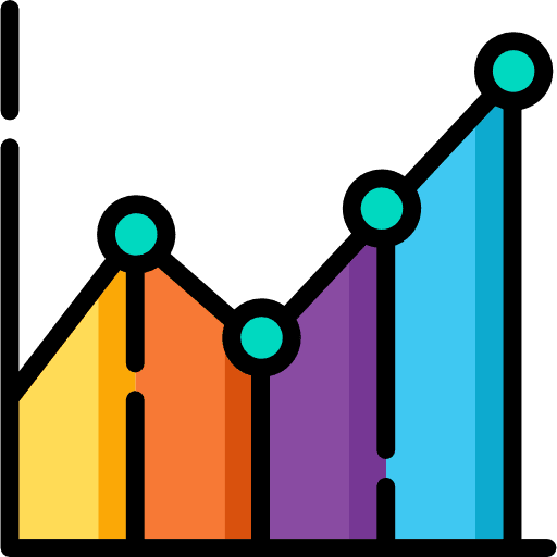 Line chart line graph seo and web line graphic icon