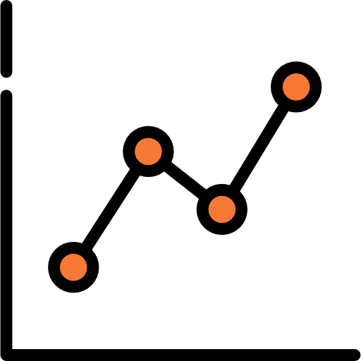 Line chart seo and web statistics business icon