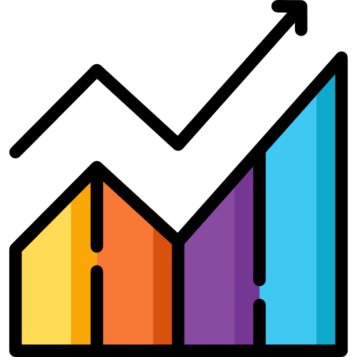 Line graph up arrow line chart analytics icon