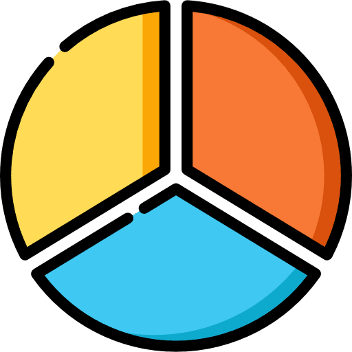 Pie chart graphical statistics finances icon