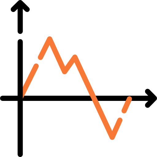 Line chart business line graph connection icon