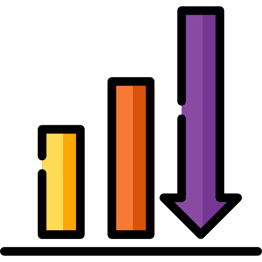 Loss loss analytics bar chart icon