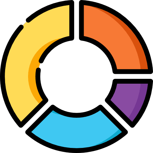 Pie chart business seo and web stats icon