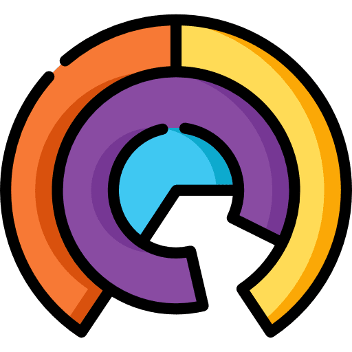 Pie chart graphical statistics finances icon