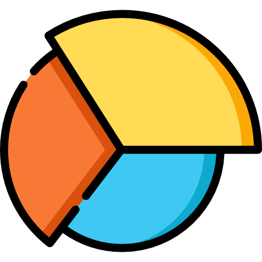 Pie chart statistics seo and web business icon