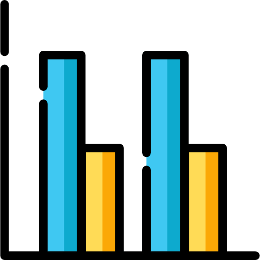 Bar chart seo and web stats graphic icon