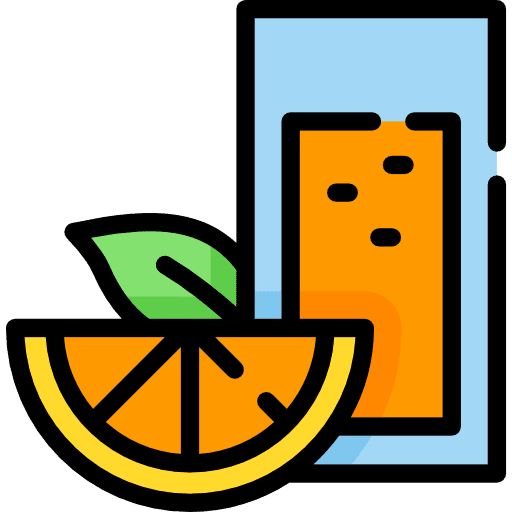Orange juice fruit drink vegetarian icon