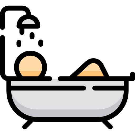 Bathtub hygienic bath washing icon