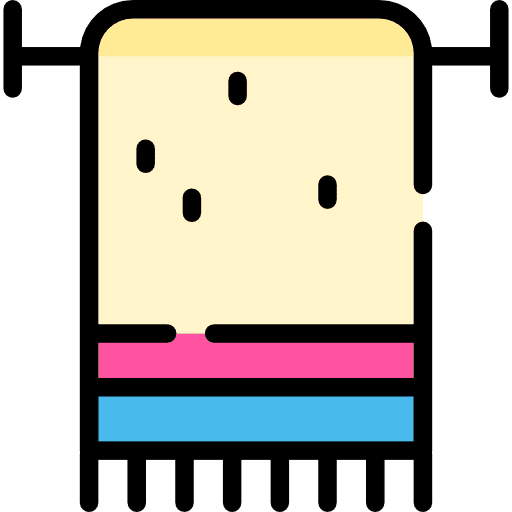 Towel bathing drying tools and utensils icon