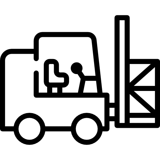 Forklift shipping and delivery industrial transport icon