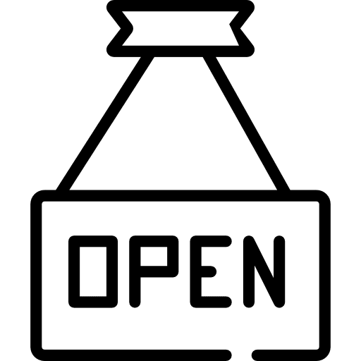 Open signal signaling opening hours icon