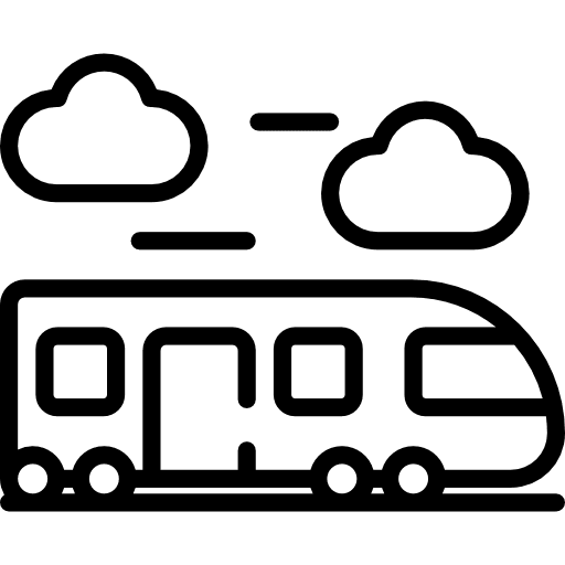 Train travelling street transport icon