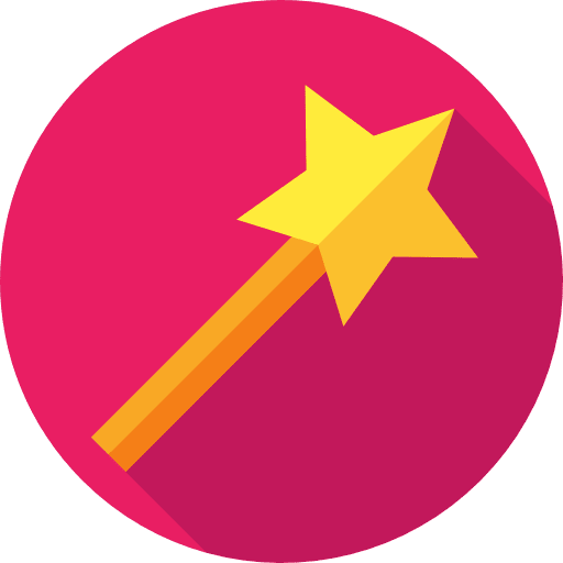 Fairy magic magician wand icon