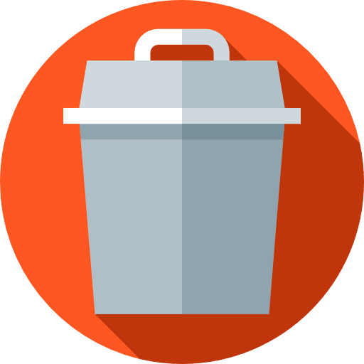 Rubbish can delete garbage icon