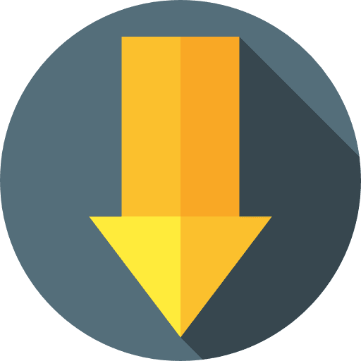 Down arrow arrows direction down arrow icon