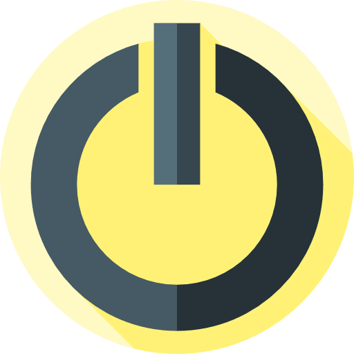 Turn on power interface turn off icon