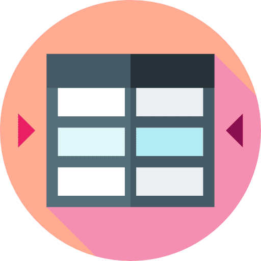 Narrowing table spreadsheet narrowing icon