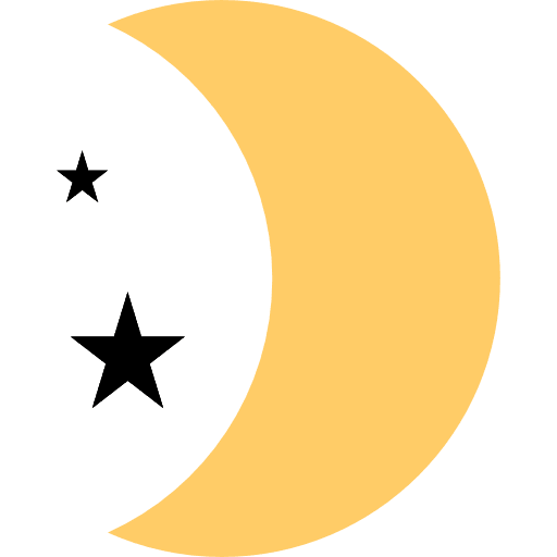 Night half moon moon nature icon