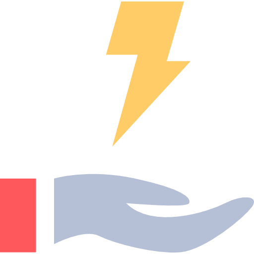 Power bolt shapes and symbols empowerment icon