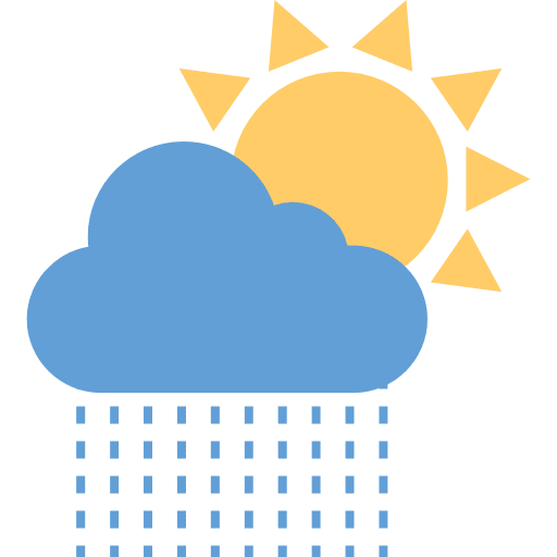 Rain weather sun meteorology icon