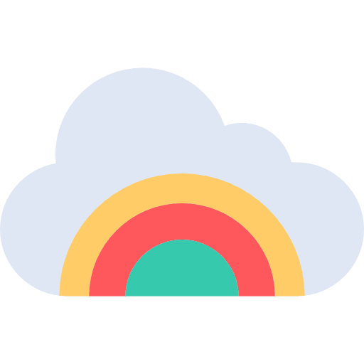 Rainbow weather curve lines rainbow outline icon