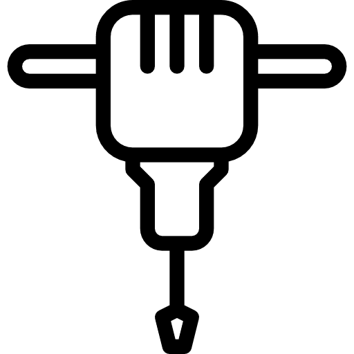 Jackhammer working work repairing icon