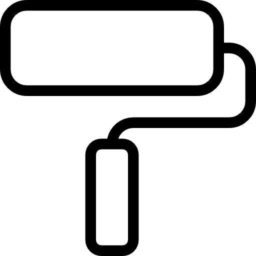 Paint roller construction and tools improvement paint roller icon