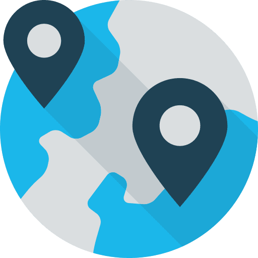 Worldwide world grid maps and flags map icon