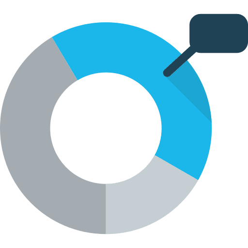 Pie chart finances marketing stats icon