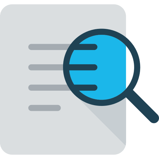 File magnifying glass define document icon