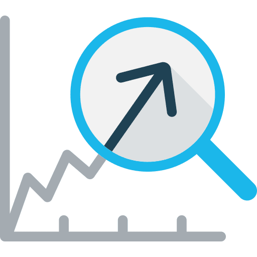 Line chart business and finance connection line graph icon