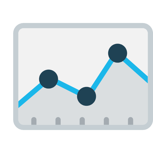 Line chart statistics business and finance line chart icon