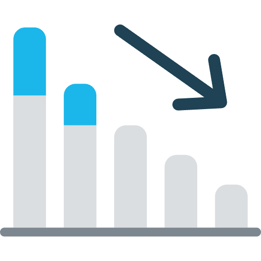 Loss statistics seo and web profits icon