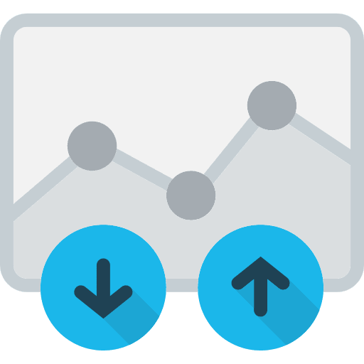 Line chart stats line chart statistics icon