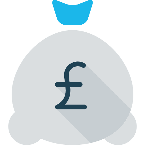 Money bag banking pound sterling business icon