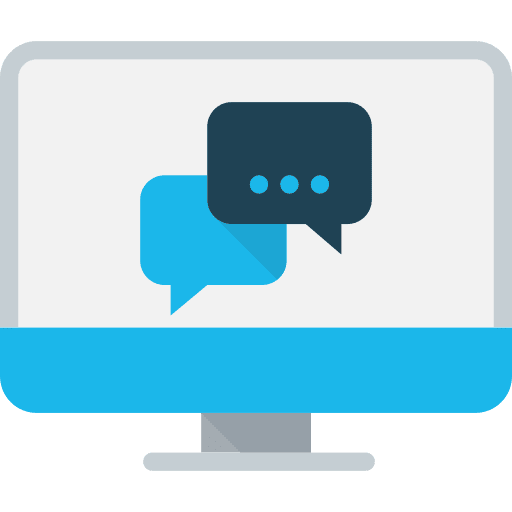 Monitor chat television technology icon