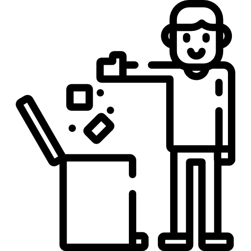 Garbage throw bin can icon