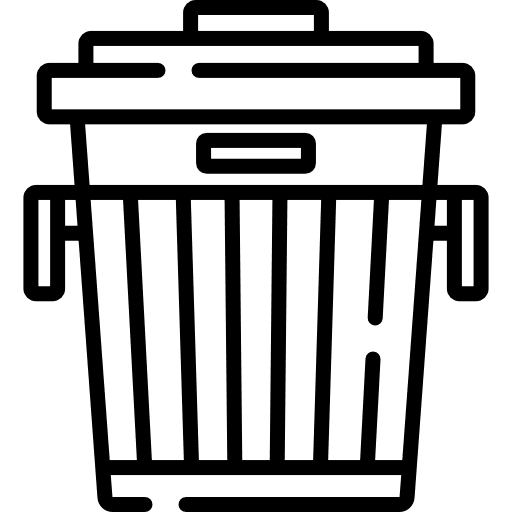 Trash can furniture and household trash can garbage icon