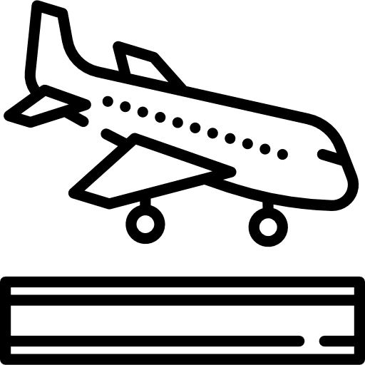 Arrivals flight plane landing icon