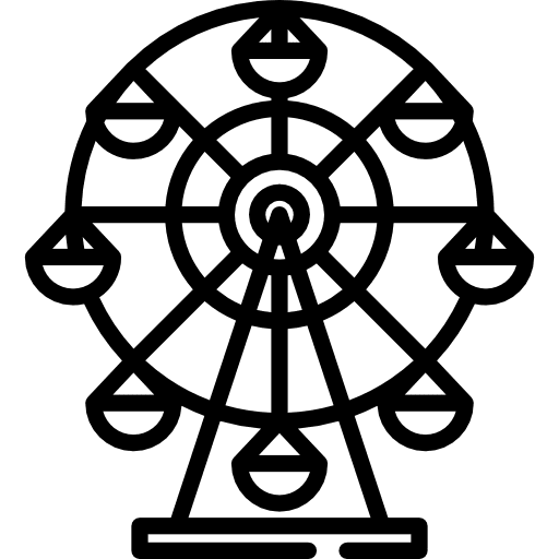 Ferris wheel entertainment big wheel buildings icon