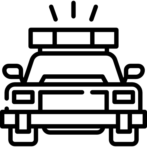 Police car vehicle transportation security icon