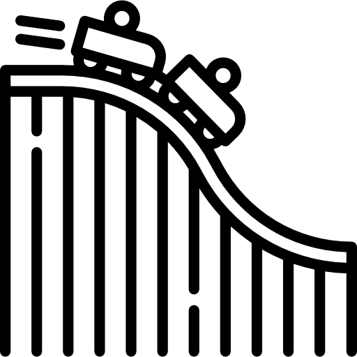 Roller coaster fair entertainment roller coaster icon